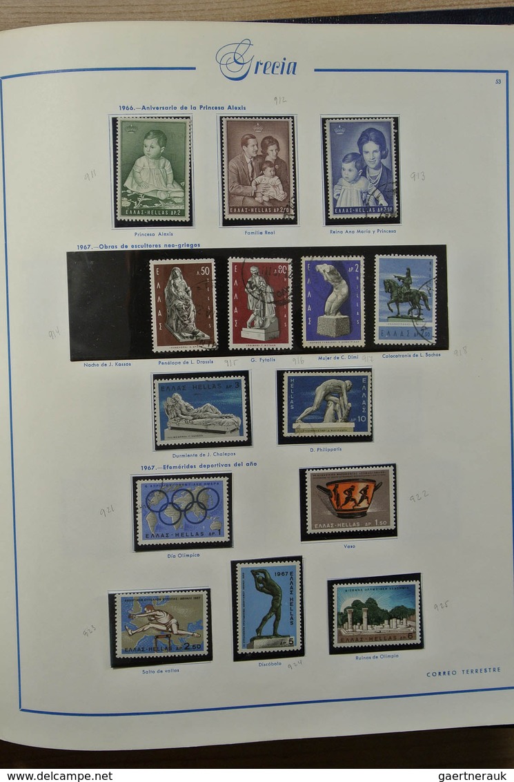 26571 Griechenland: 1861-1980. Nicely filled, MNH, mint hinged and used collection Greece 1861-1980 in Spa