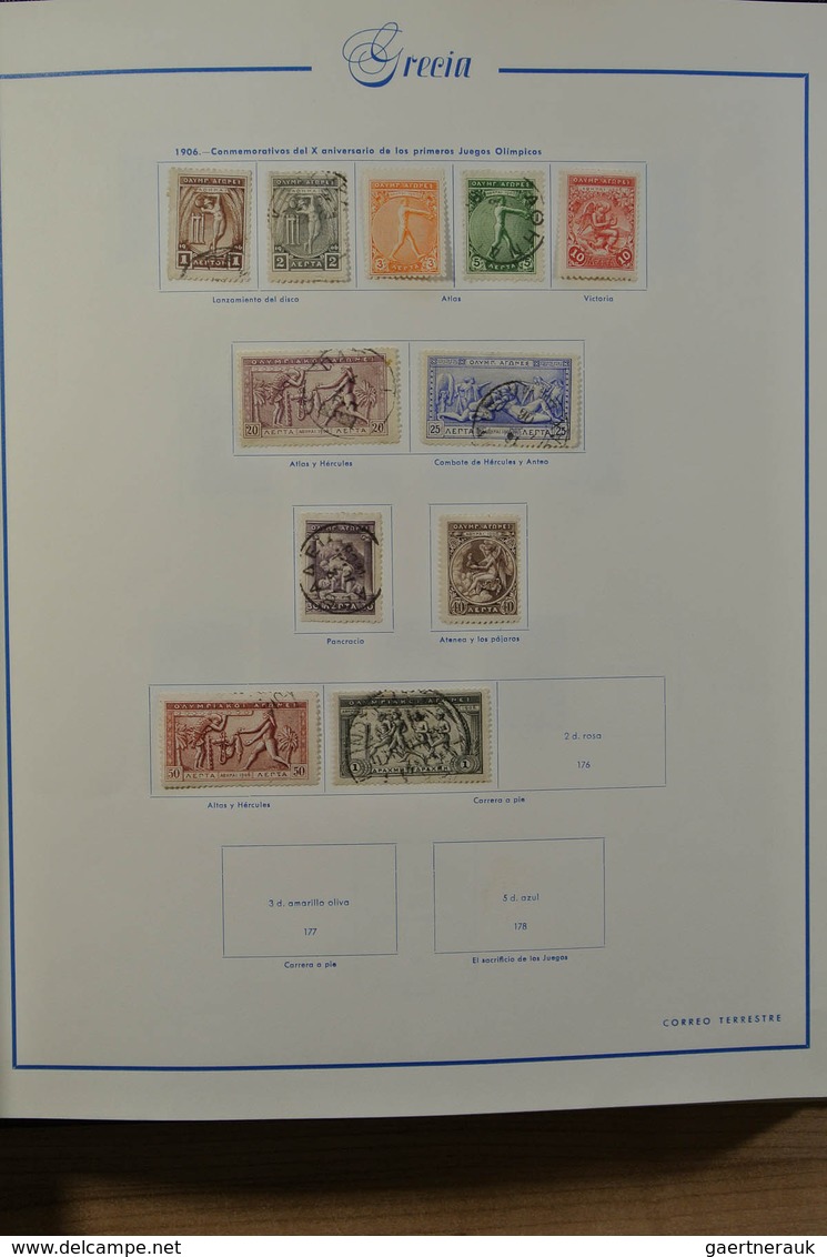 26571 Griechenland: 1861-1980. Nicely filled, MNH, mint hinged and used collection Greece 1861-1980 in Spa