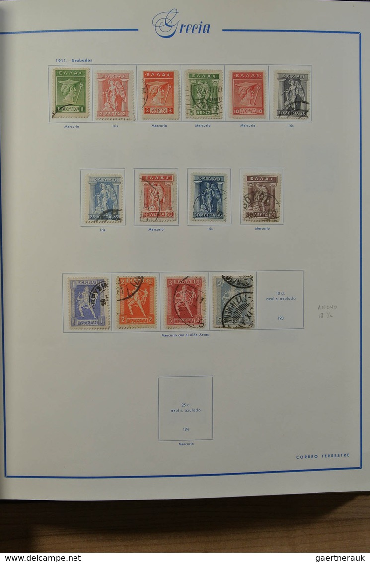 26571 Griechenland: 1861-1980. Nicely filled, MNH, mint hinged and used collection Greece 1861-1980 in Spa