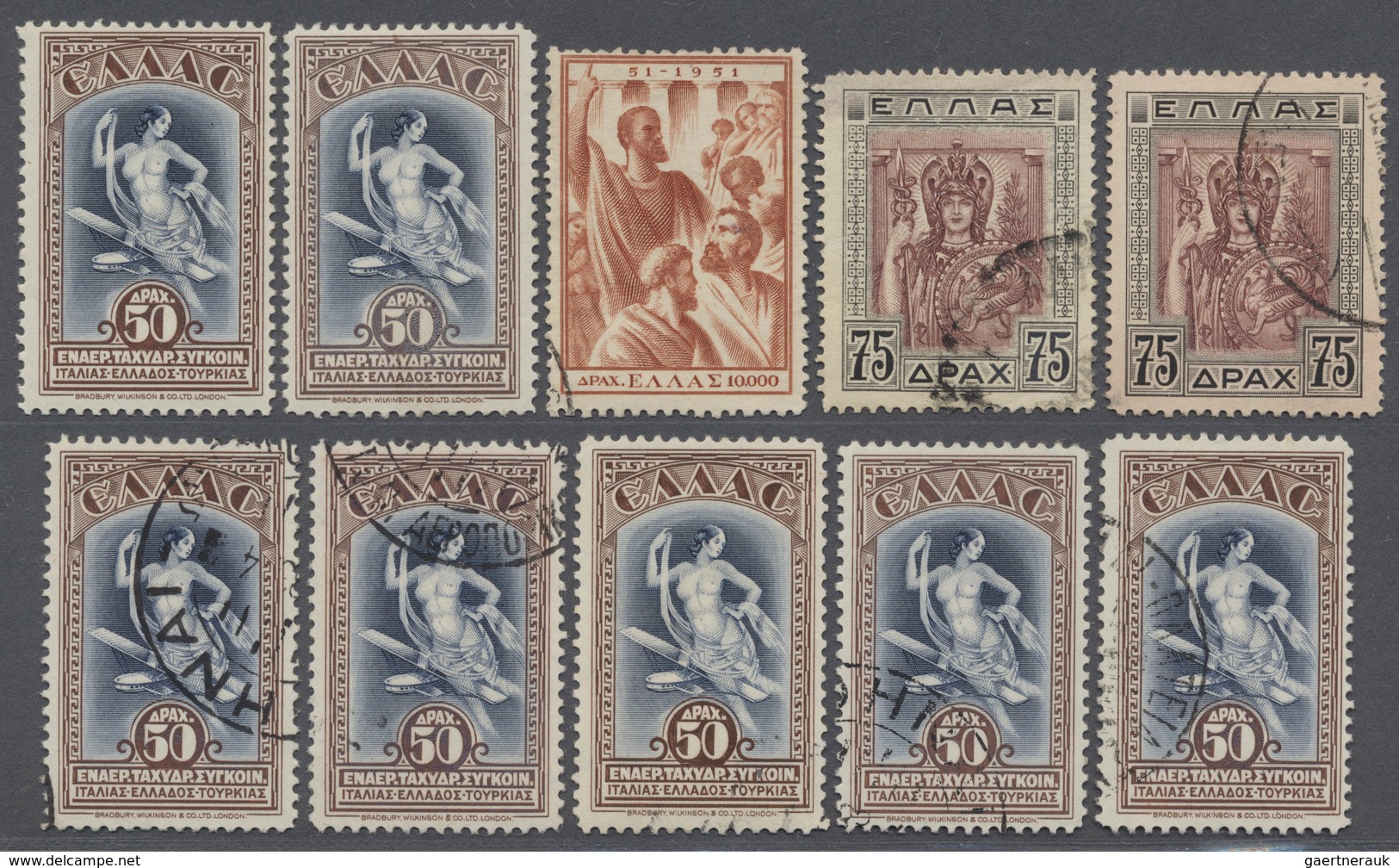 26573 Griechenland: 1861/1975 (ca.), Interesting But Disorganised Accumulation On Pages And In A Stockbook - Lettres & Documents
