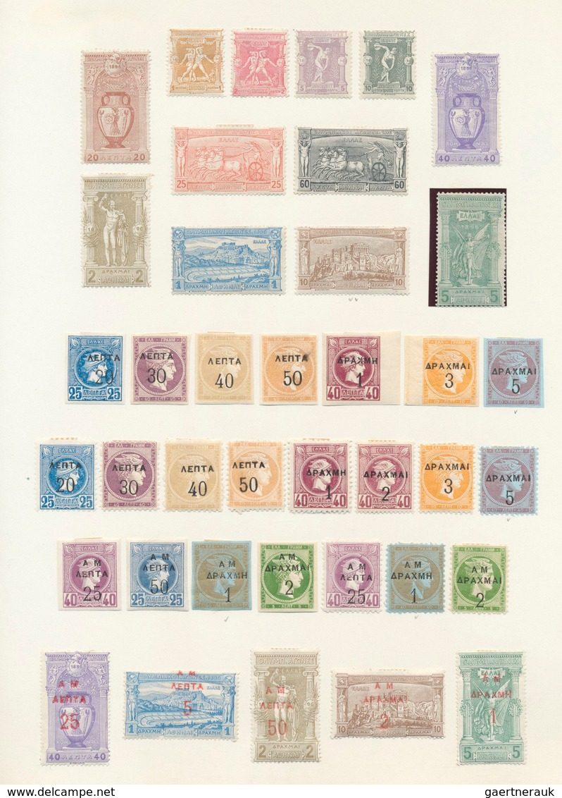 26579 Griechenland: 1865/1930 (ca.), Mainly Mint Collection On Album Pages, From A Nice Section Of 36 Larg - Lettres & Documents