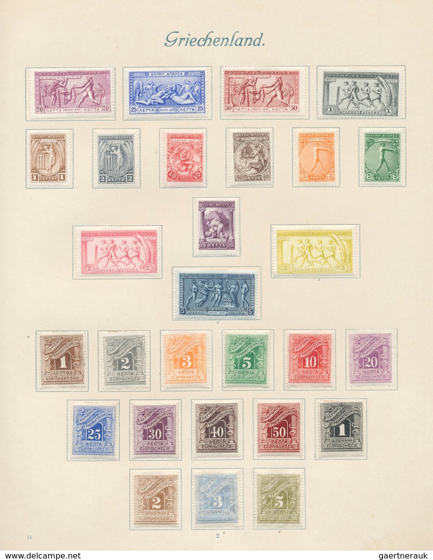 26579 Griechenland: 1865/1930 (ca.), Mainly Mint Collection On Album Pages, From A Nice Section Of 36 Larg - Lettres & Documents