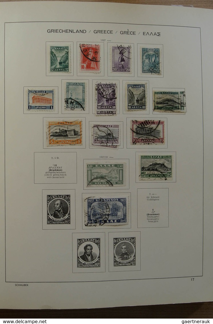 26581 Griechenland: 1872-1986. Nice, mint hinged and used collection Greece 1872-1986 in Schaubek album.