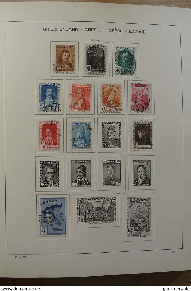 26581 Griechenland: 1872-1986. Nice, mint hinged and used collection Greece 1872-1986 in Schaubek album.