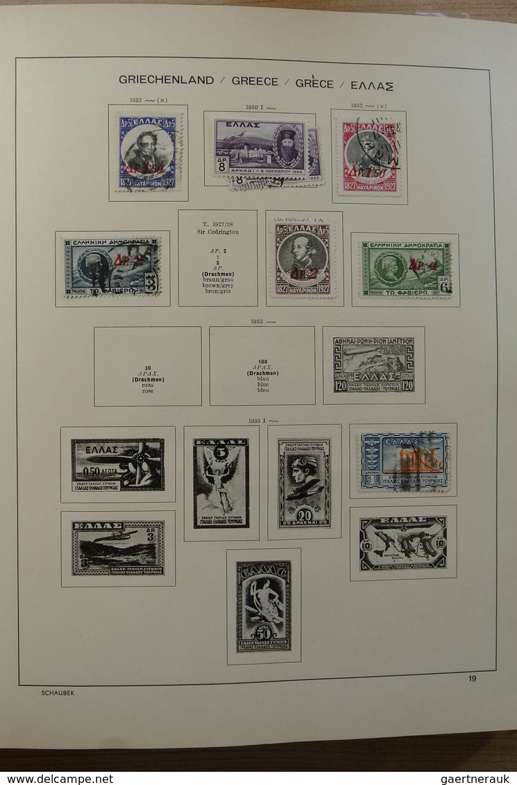 26581 Griechenland: 1872-1986. Nice, mint hinged and used collection Greece 1872-1986 in Schaubek album.