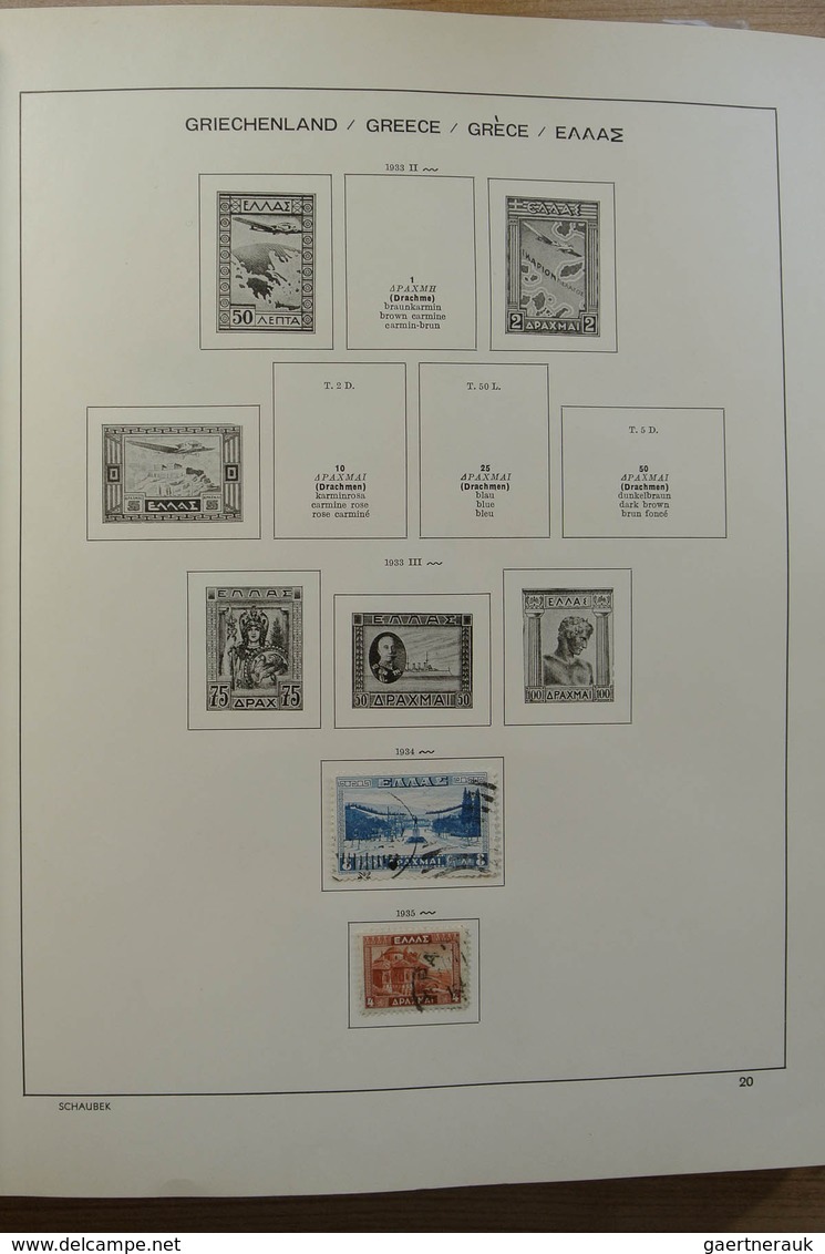 26581 Griechenland: 1872-1986. Nice, mint hinged and used collection Greece 1872-1986 in Schaubek album.