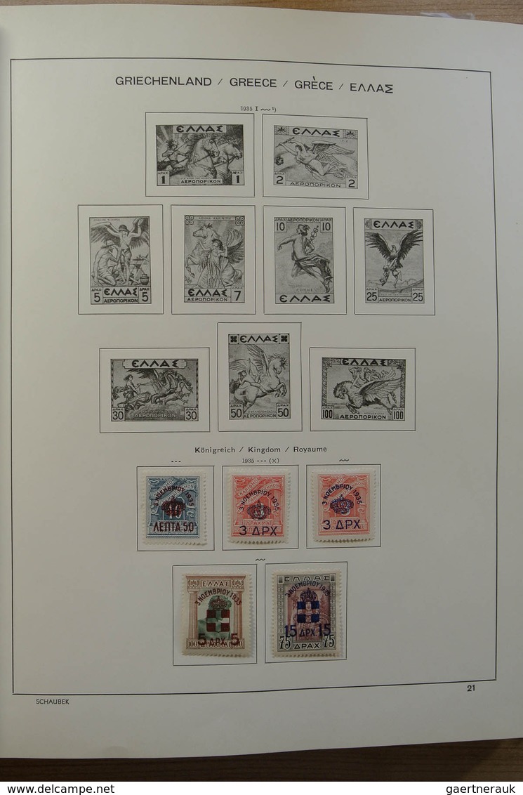 26581 Griechenland: 1872-1986. Nice, mint hinged and used collection Greece 1872-1986 in Schaubek album.