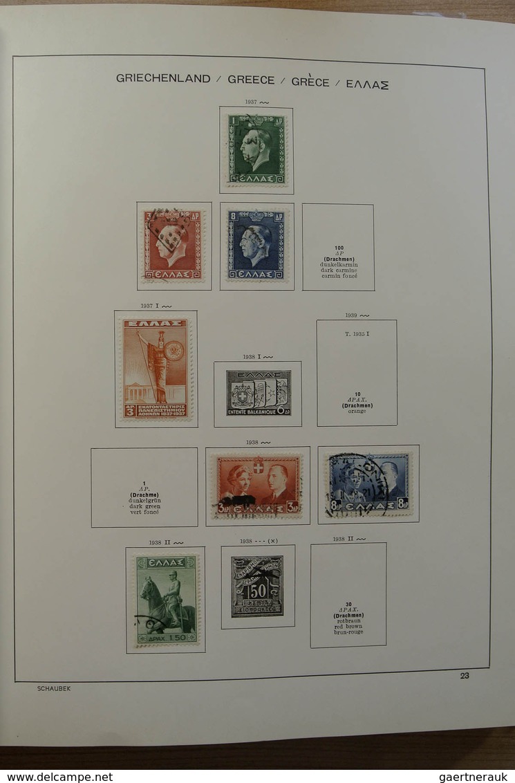 26581 Griechenland: 1872-1986. Nice, mint hinged and used collection Greece 1872-1986 in Schaubek album.