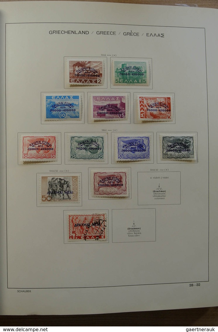 26581 Griechenland: 1872-1986. Nice, mint hinged and used collection Greece 1872-1986 in Schaubek album.