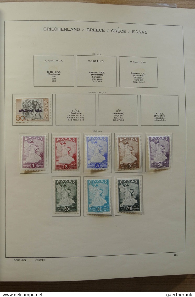 26581 Griechenland: 1872-1986. Nice, mint hinged and used collection Greece 1872-1986 in Schaubek album.