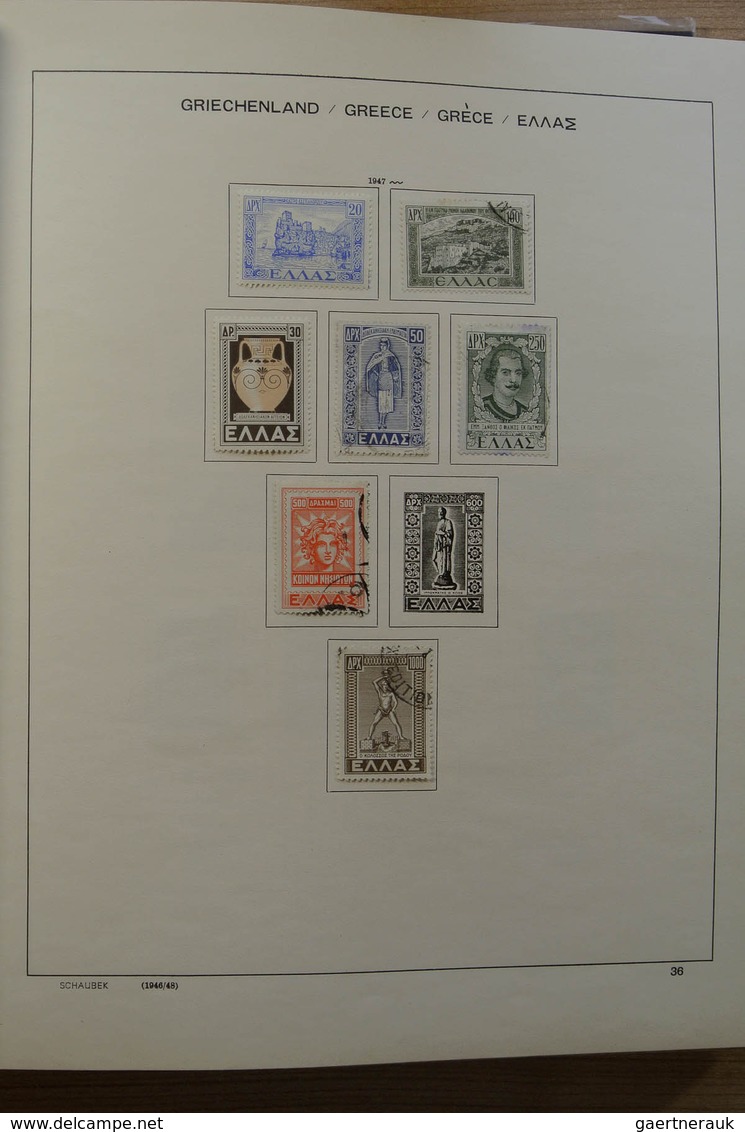 26581 Griechenland: 1872-1986. Nice, mint hinged and used collection Greece 1872-1986 in Schaubek album.