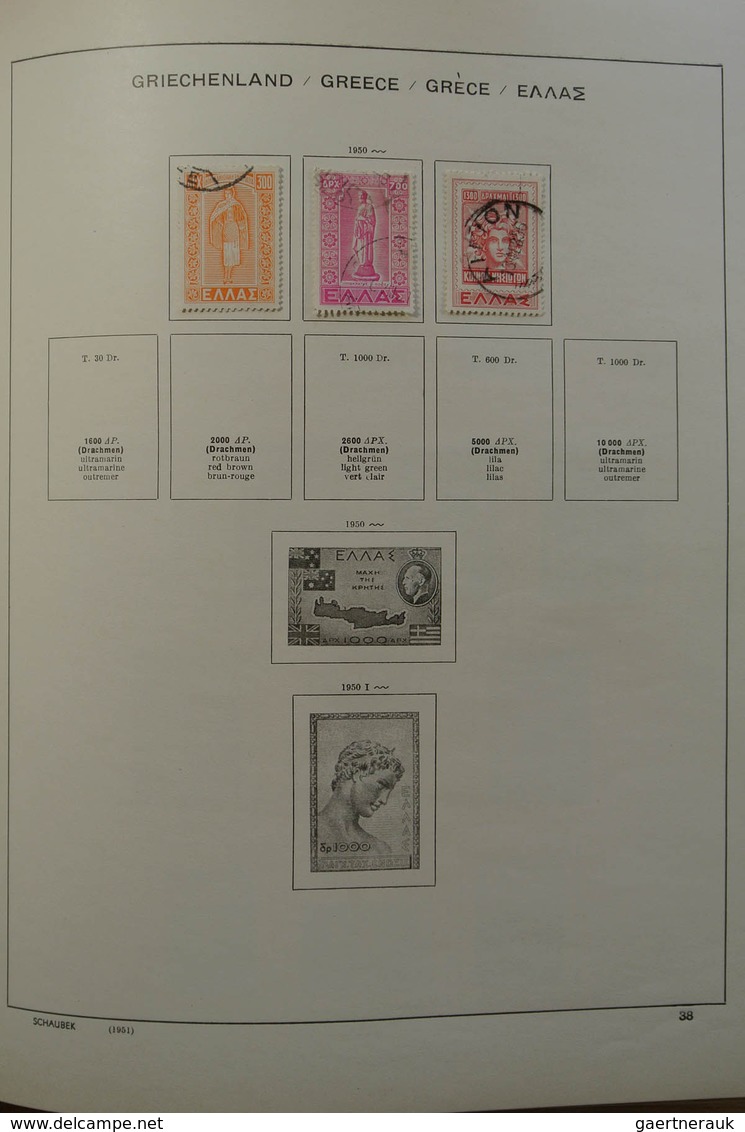 26581 Griechenland: 1872-1986. Nice, mint hinged and used collection Greece 1872-1986 in Schaubek album.