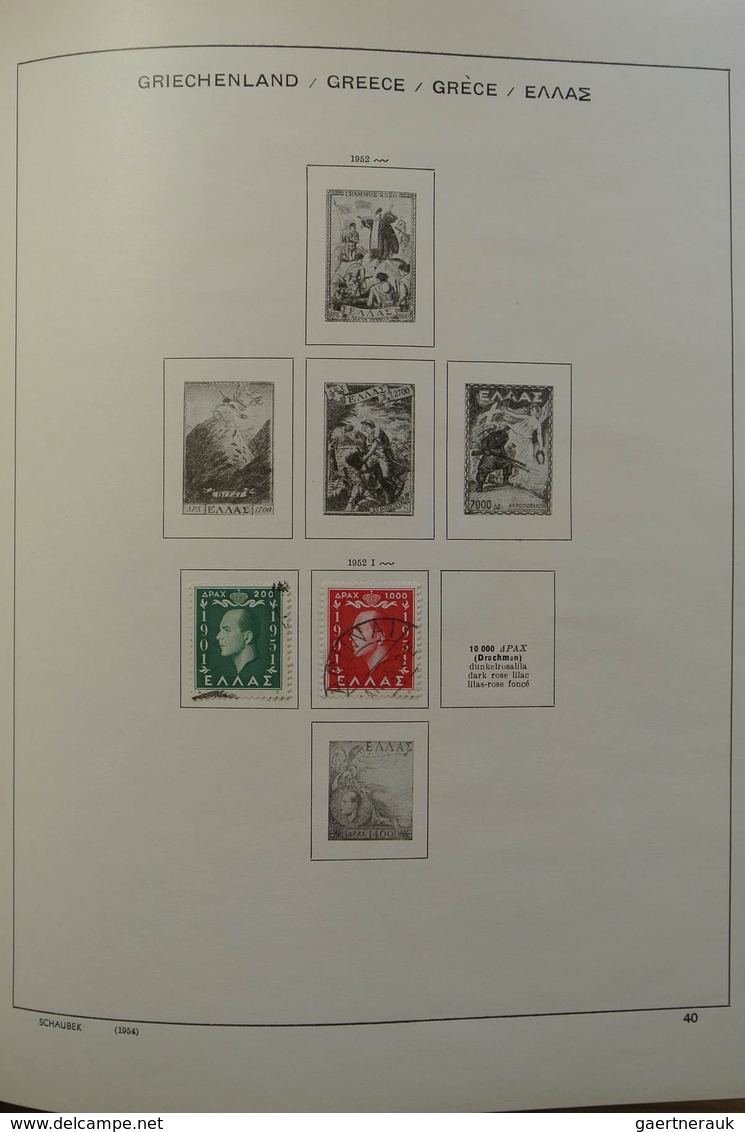 26581 Griechenland: 1872-1986. Nice, mint hinged and used collection Greece 1872-1986 in Schaubek album.