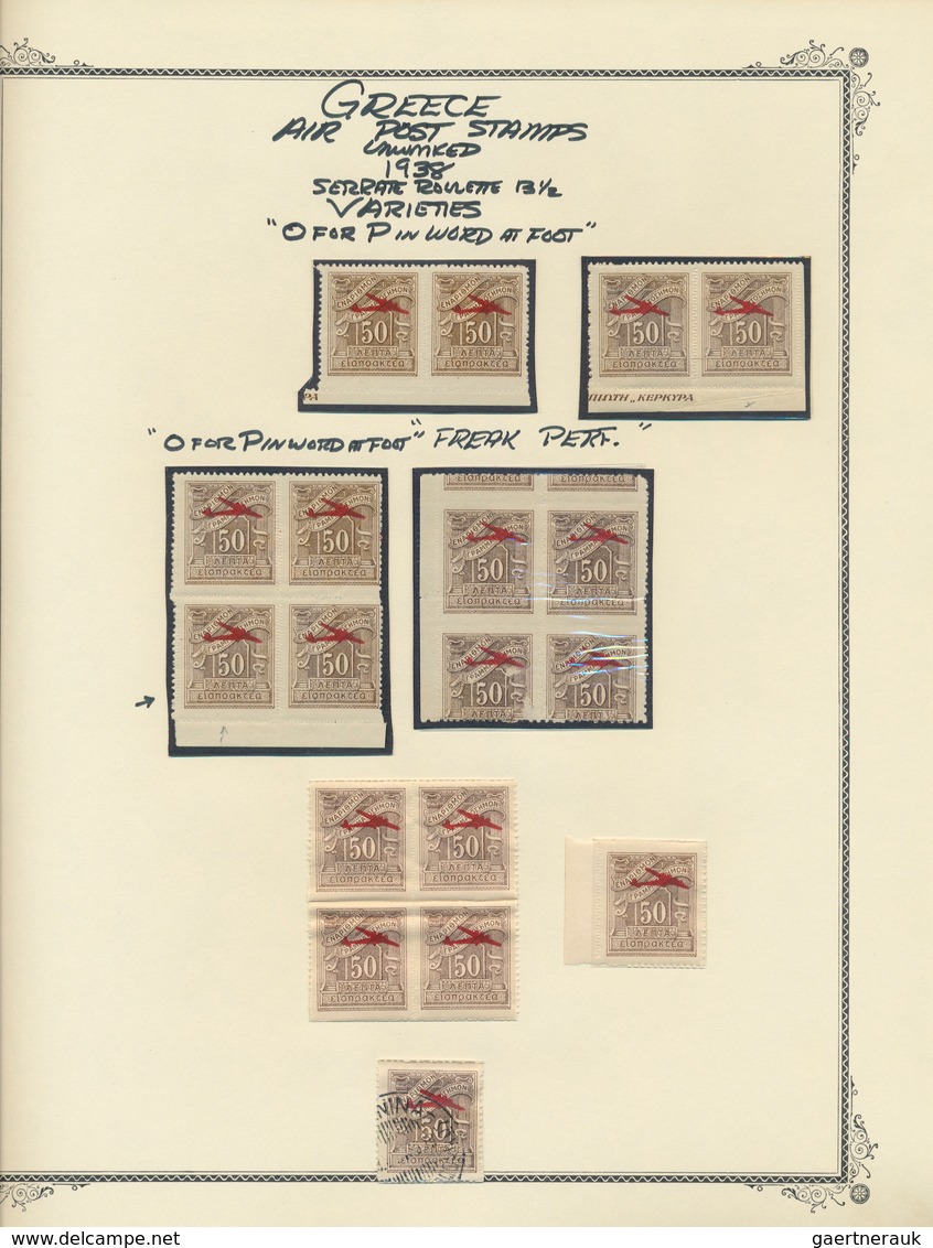 26583 Griechenland: 1896/1945, Interessante Sammlung Auf Albenblättern Mit Beschriftungen, Enthalten Sind - Lettres & Documents