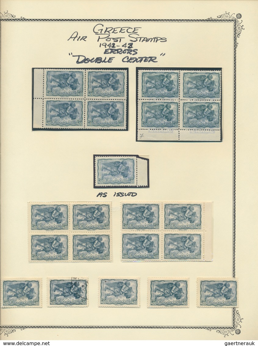 26583 Griechenland: 1896/1945, Interessante Sammlung Auf Albenblättern Mit Beschriftungen, Enthalten Sind - Lettres & Documents