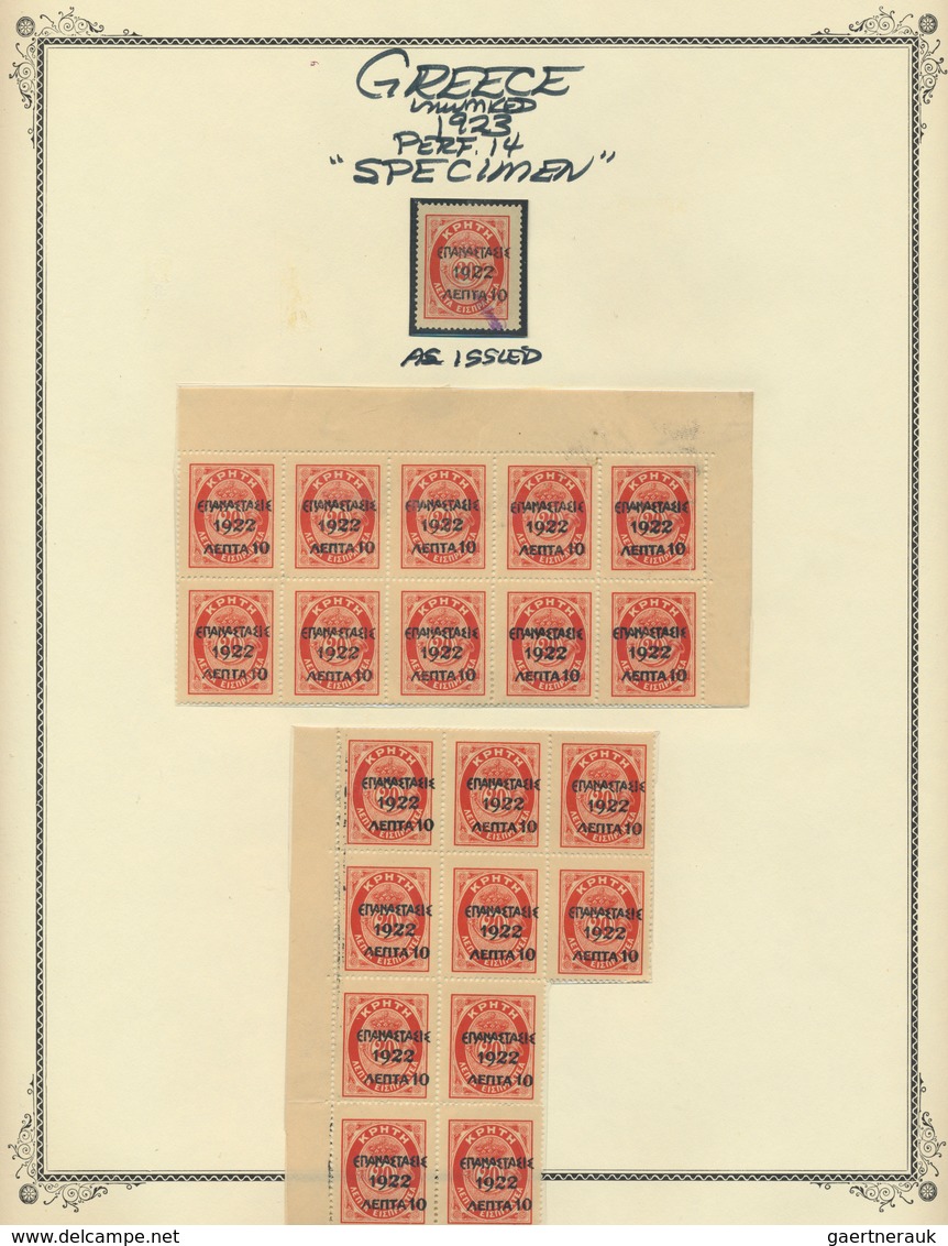 26588 Griechenland: 1923, "Revolution" Overprints On Kreta Postage Dues, Mint Accumulation Of Apprx. 710 S - Lettres & Documents