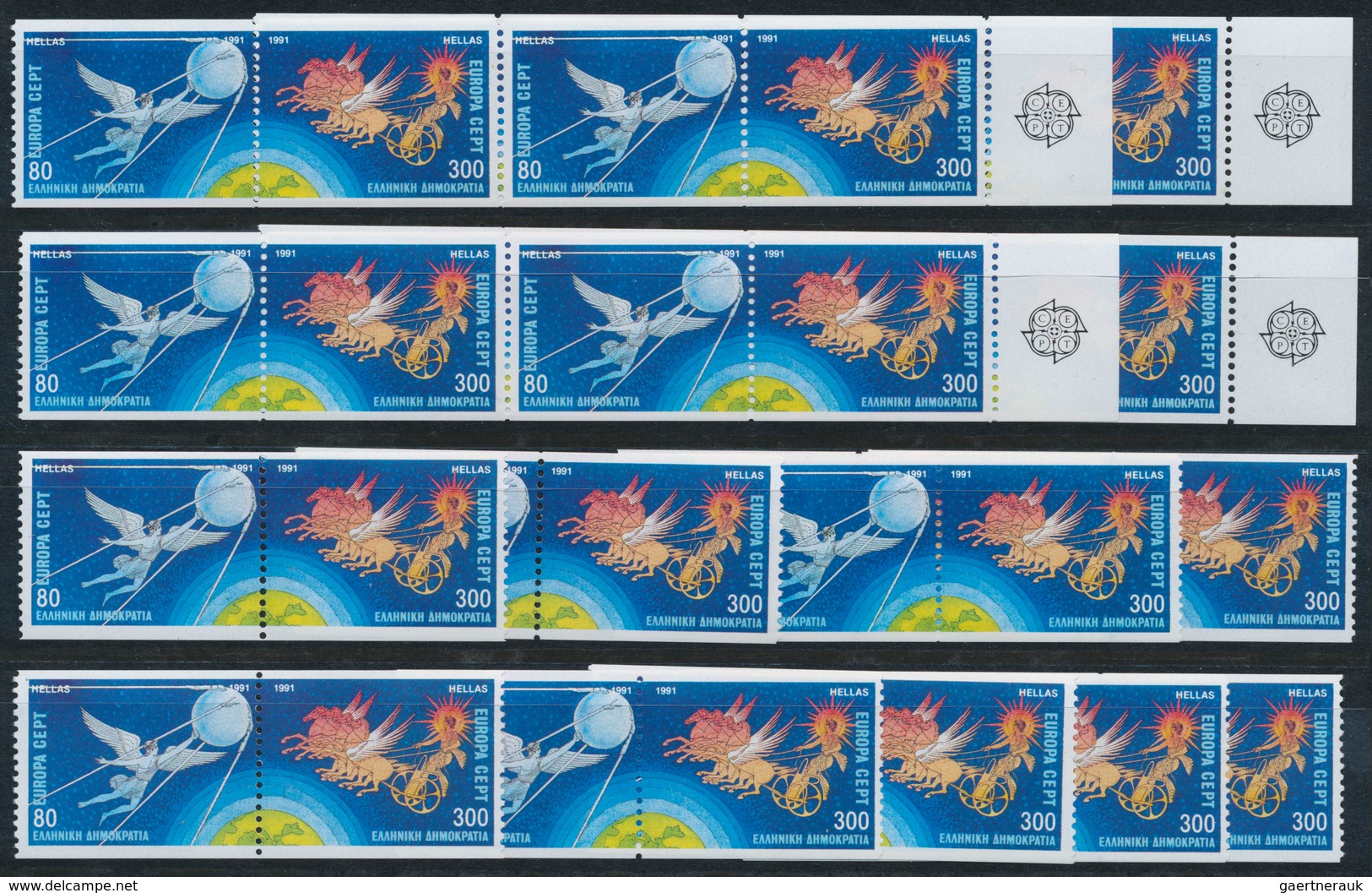 26600 Griechenland: 1991, Europa (space), More Than 600 Sets Of Both Perforations, Always In Pairs Includi - Lettres & Documents
