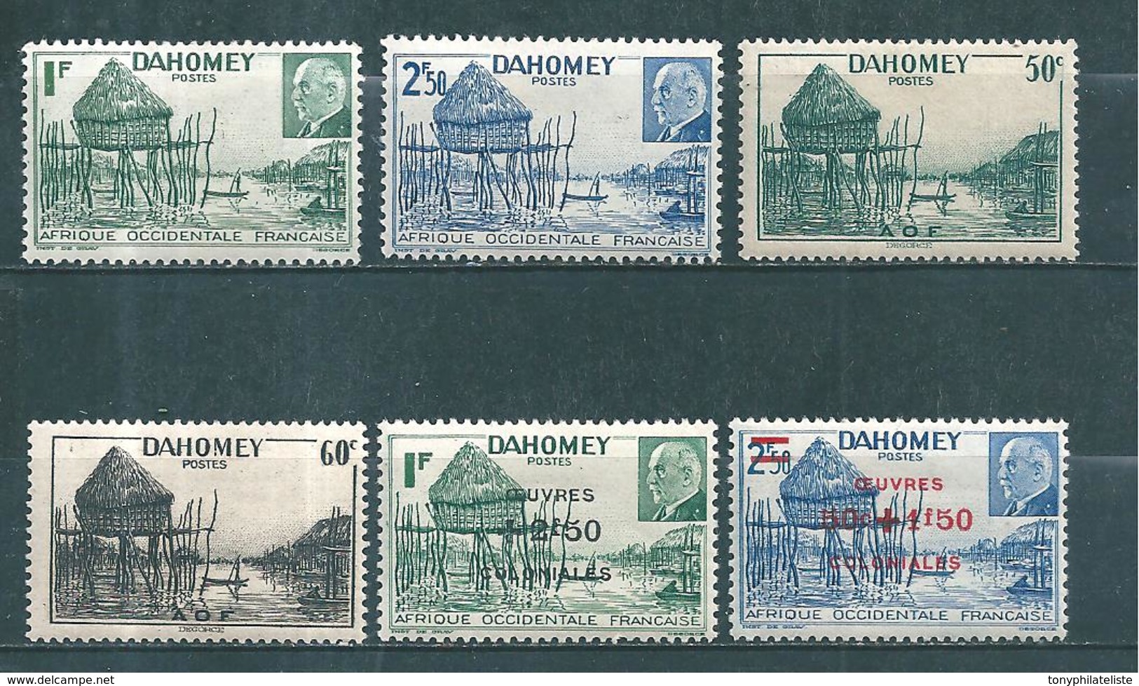 Timbres Du Dahomey   De 1941/44 N°149 A 154  Neufs * - Unused Stamps