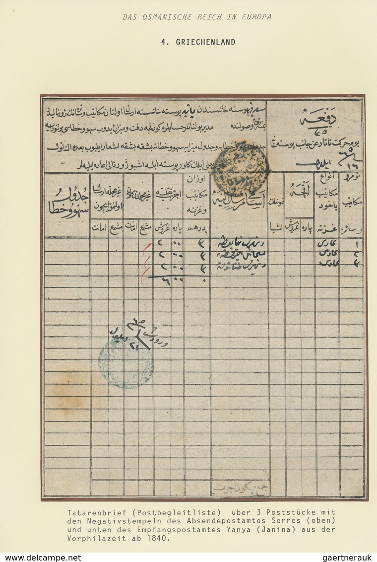 26632 Griechenland - Stempel: 1840-1912, Collection On 18 Exhibition Leaves "Ottoman Post In Greece", Incl - Marcophilie - EMA (Empreintes Machines)