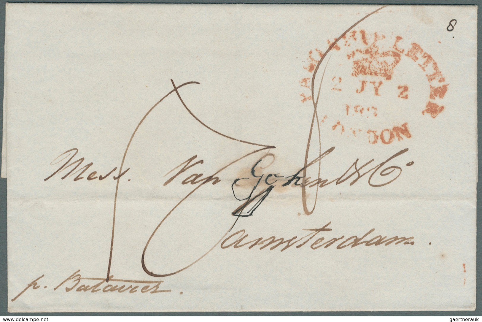 26639 Großbritannien - Vorphilatelie: 1791/1850 ca., 360 early covers with a great variety of cancellation