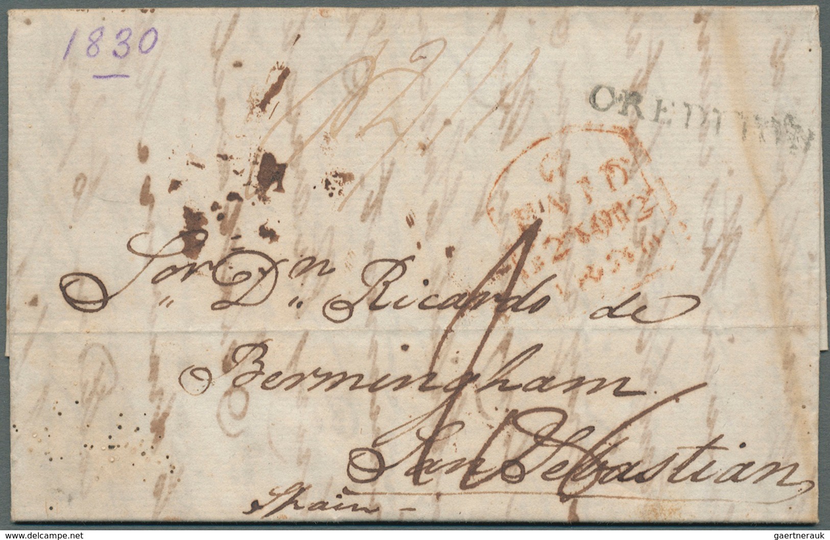 26639 Großbritannien - Vorphilatelie: 1791/1850 ca., 360 early covers with a great variety of cancellation