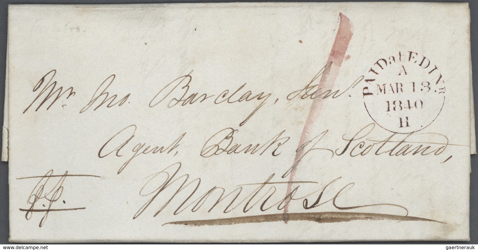 26640 Großbritannien - Vorphilatelie: 1797/1843, Approximately 90 Stampless Letter With Different Postal R - ...-1840 Préphilatélie