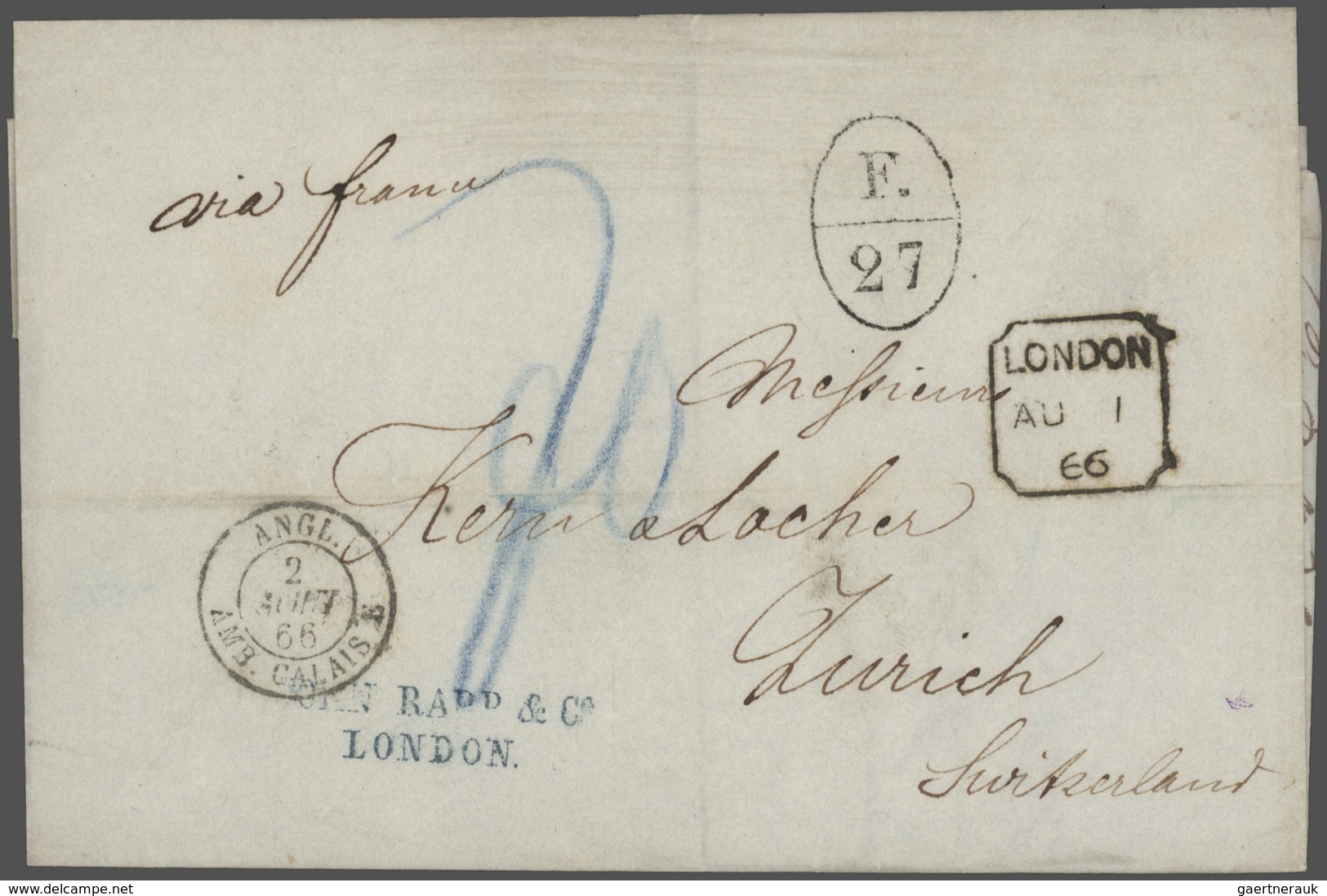 26647 Großbritannien: 1836/1946: 77 better covers and postal stationeries including pre-philatelic, used A