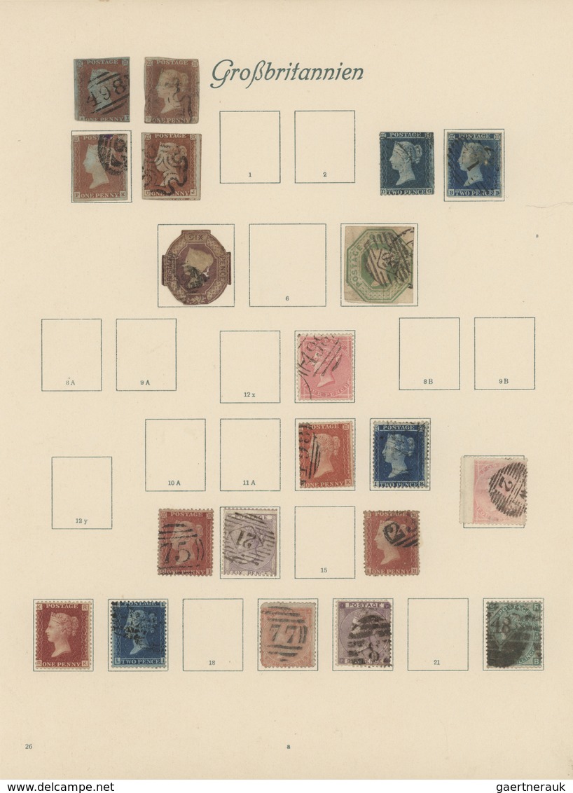 26665 Großbritannien: 1841/1925, Used And Mint Collection On Ancient Album Pages, Slightly Varied But Over - Autres & Non Classés