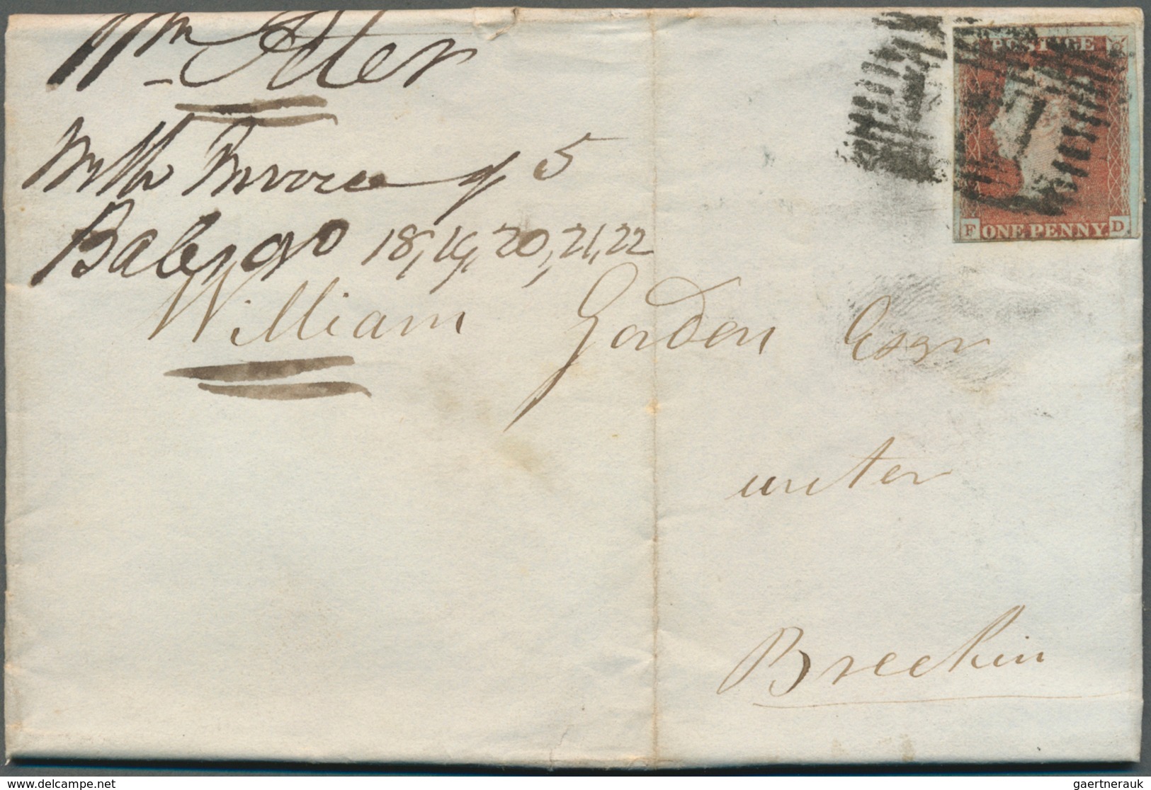 26670 Großbritannien: 1848-1899, Group Of 21 Letters, Covers, Postcards And P/s Envelope From England, Sco - Autres & Non Classés