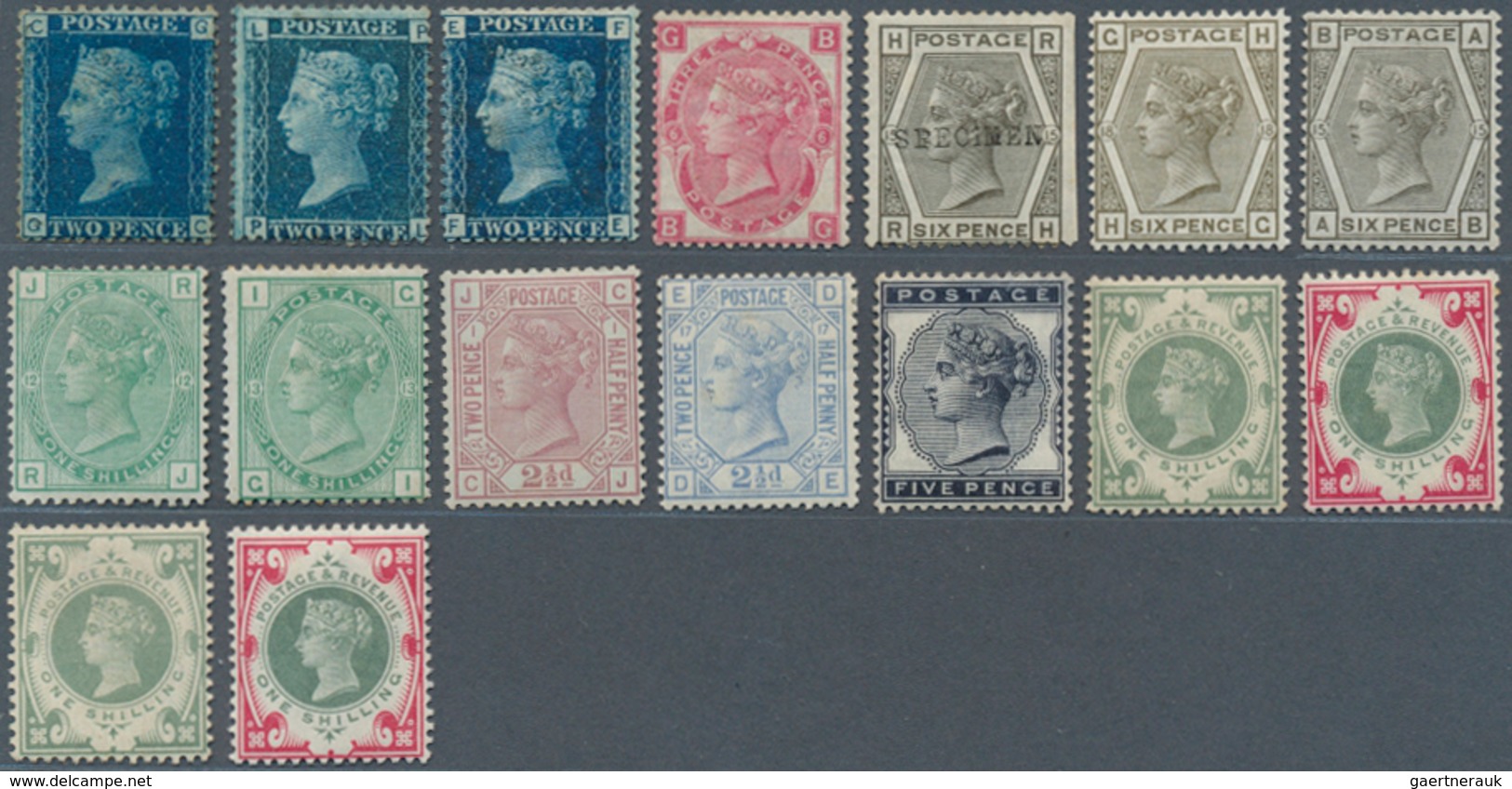 26676 Großbritannien: 1854/1900, QV, Mint Assortment On Stocksheets, Slightly Varied Condition, Comprising - Autres & Non Classés