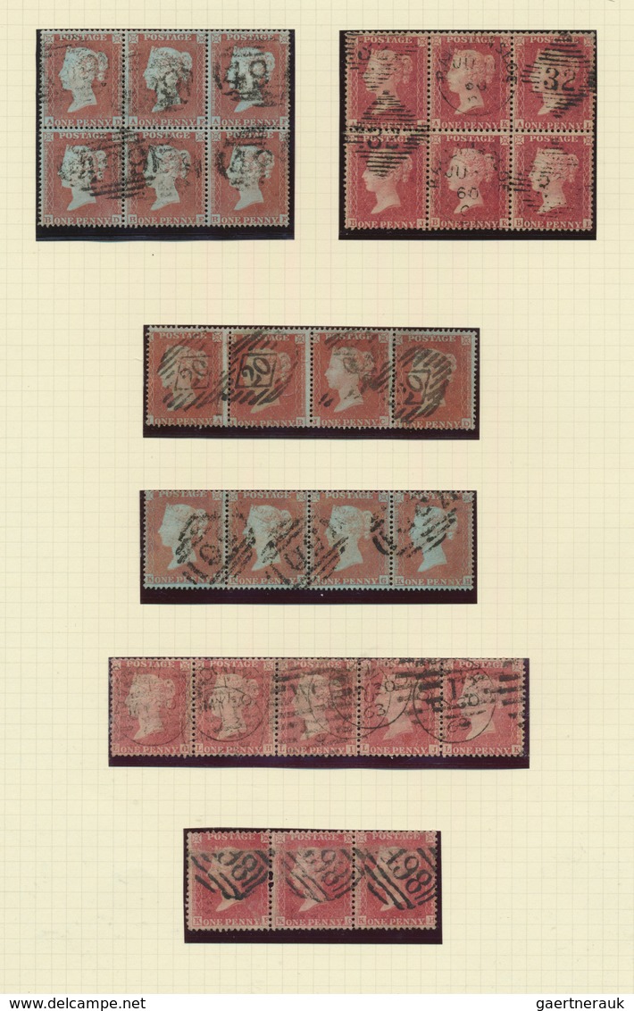 26677 Großbritannien: 1854/1871, Specialised Collection Of UNITS Of The 1 D. Red Perf. (SG Ex 17/43; Mi. 8 - Autres & Non Classés