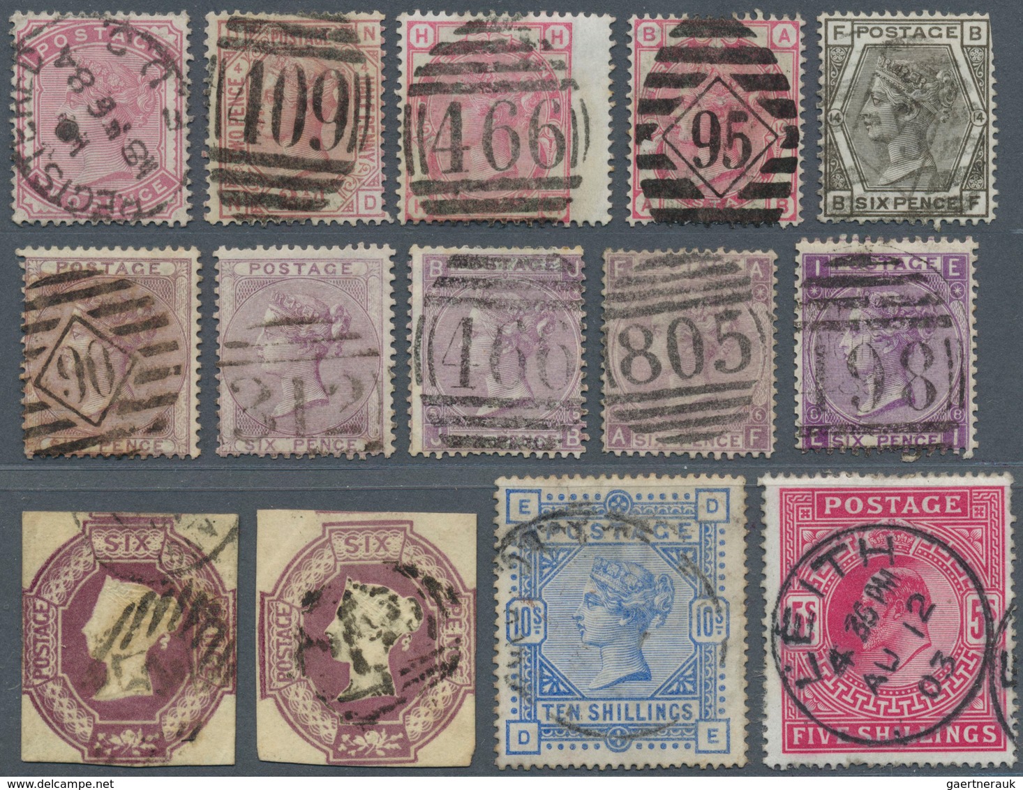 26679 Großbritannien: 1855/1920 (ca.), Used Accumulation With Majority In The Pre-1900 QV Issues With Seve - Autres & Non Classés