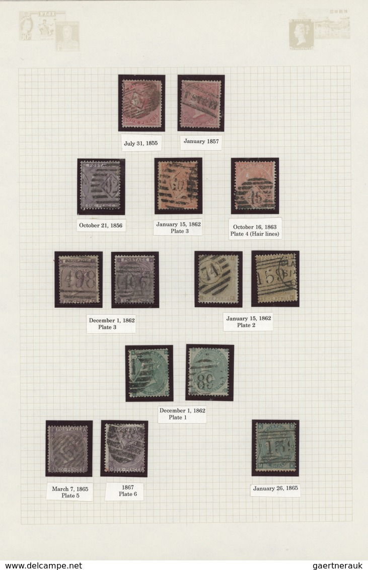 26680 Großbritannien: 1855/1882, Surface-printed Issues, Used Collection Of 79 Stamps, Neatly Arranged On - Sonstige & Ohne Zuordnung
