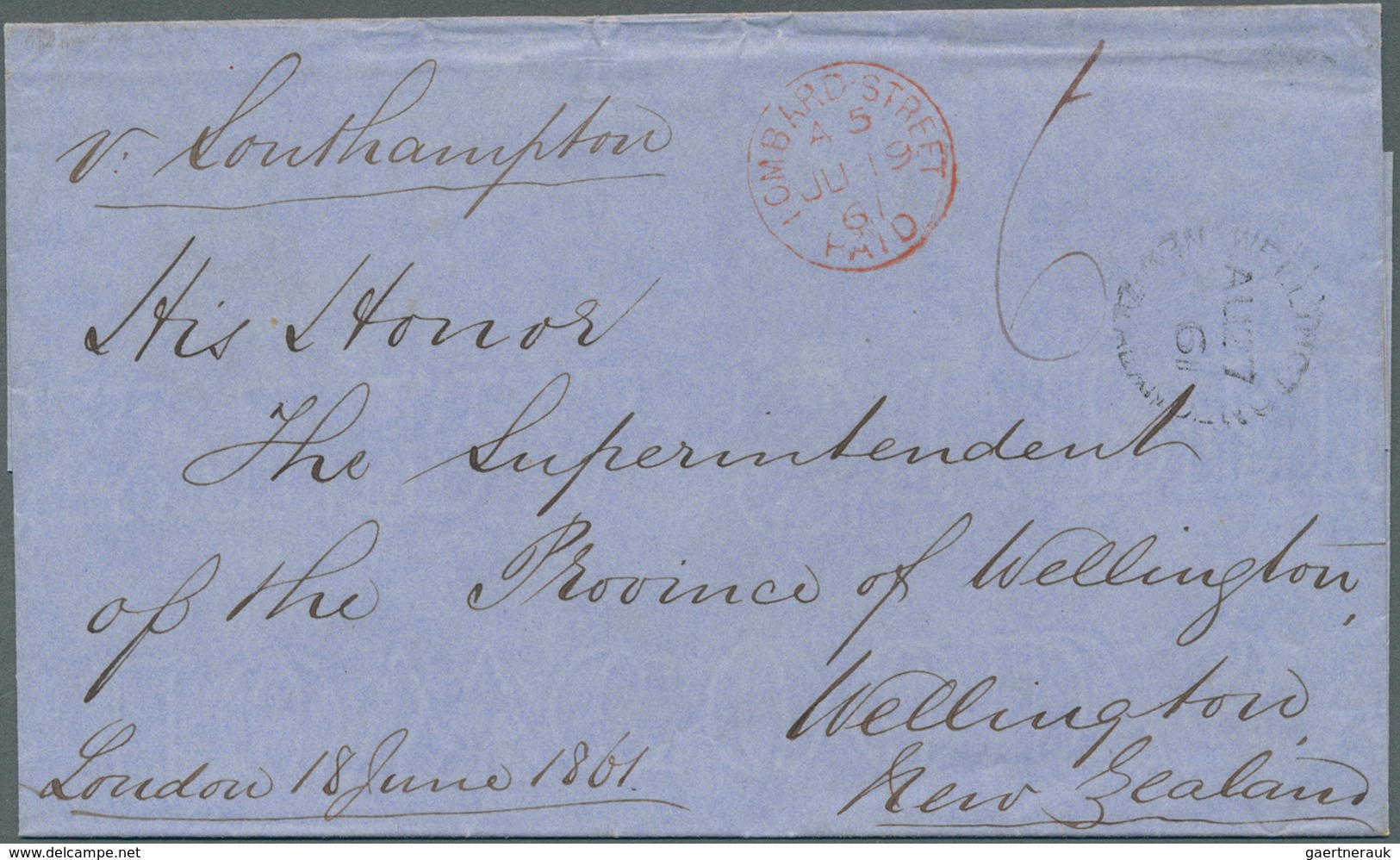 26684 Großbritannien: 1858/1862 (ca.), Unusual Lot With Eight Covers Addressed To NEW ZEALAND Mostly At 6d - Autres & Non Classés