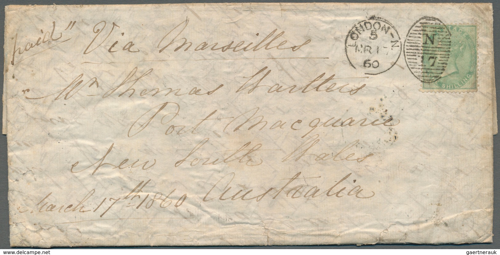 26685 Großbritannien: 1859/1871 (ca.), Unusual Group With 7 Covers Addressed To New South Wales Incl. Diff - Autres & Non Classés