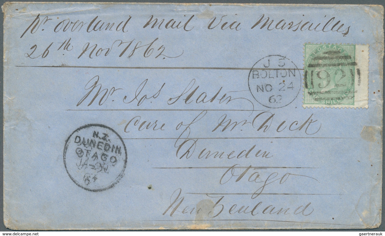 26688 Großbritannien: 1860/1882 (ca.), Accumulation With 18 Covers Addressed To NEW ZEALAND With Many Diff - Autres & Non Classés