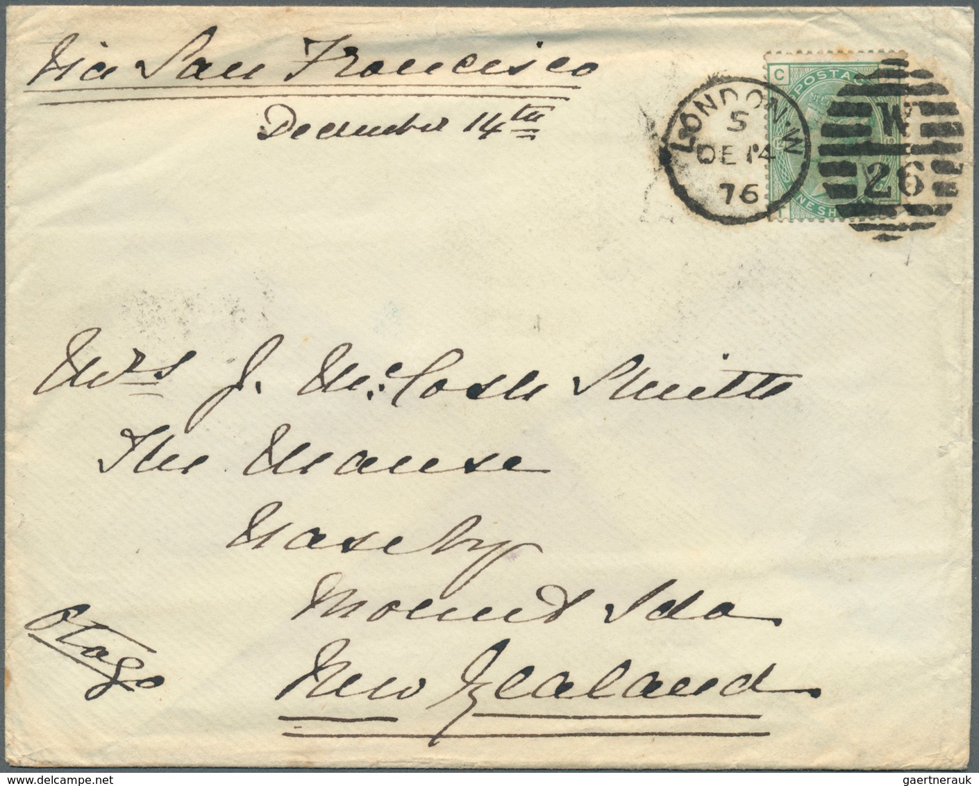 26688 Großbritannien: 1860/1882 (ca.), Accumulation With 18 Covers Addressed To NEW ZEALAND With Many Diff - Autres & Non Classés