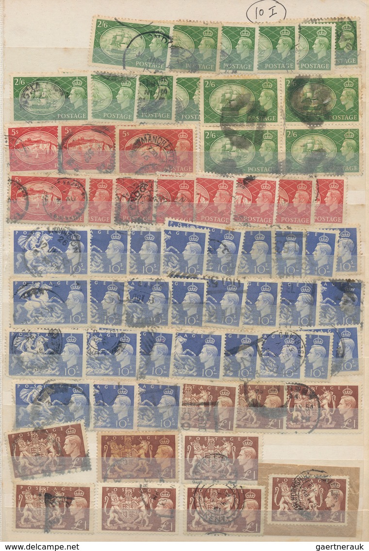 26708 Großbritannien: 1902/1960 (ca.), Comprehensive Used Accumulation Of Definitives In An Album, Main Va - Autres & Non Classés