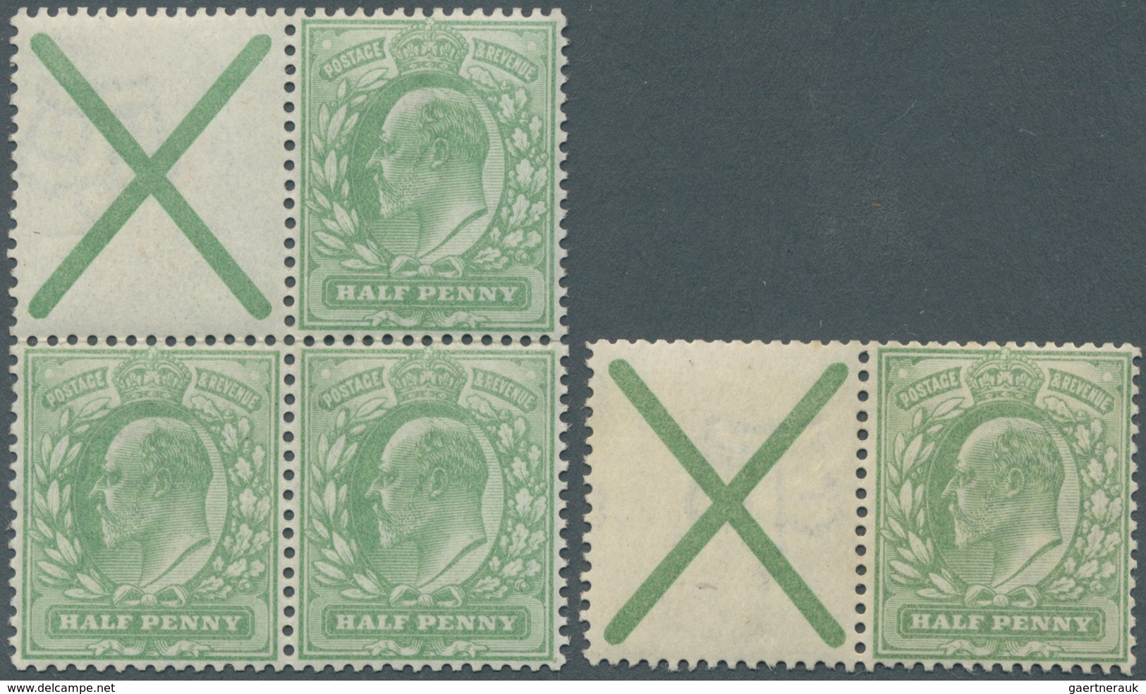 26713 Großbritannien: 1911/1912, KEVII And KGV, Specialised Assortment: KEVII ½d. Blue-green And ½d. Yello - Autres & Non Classés