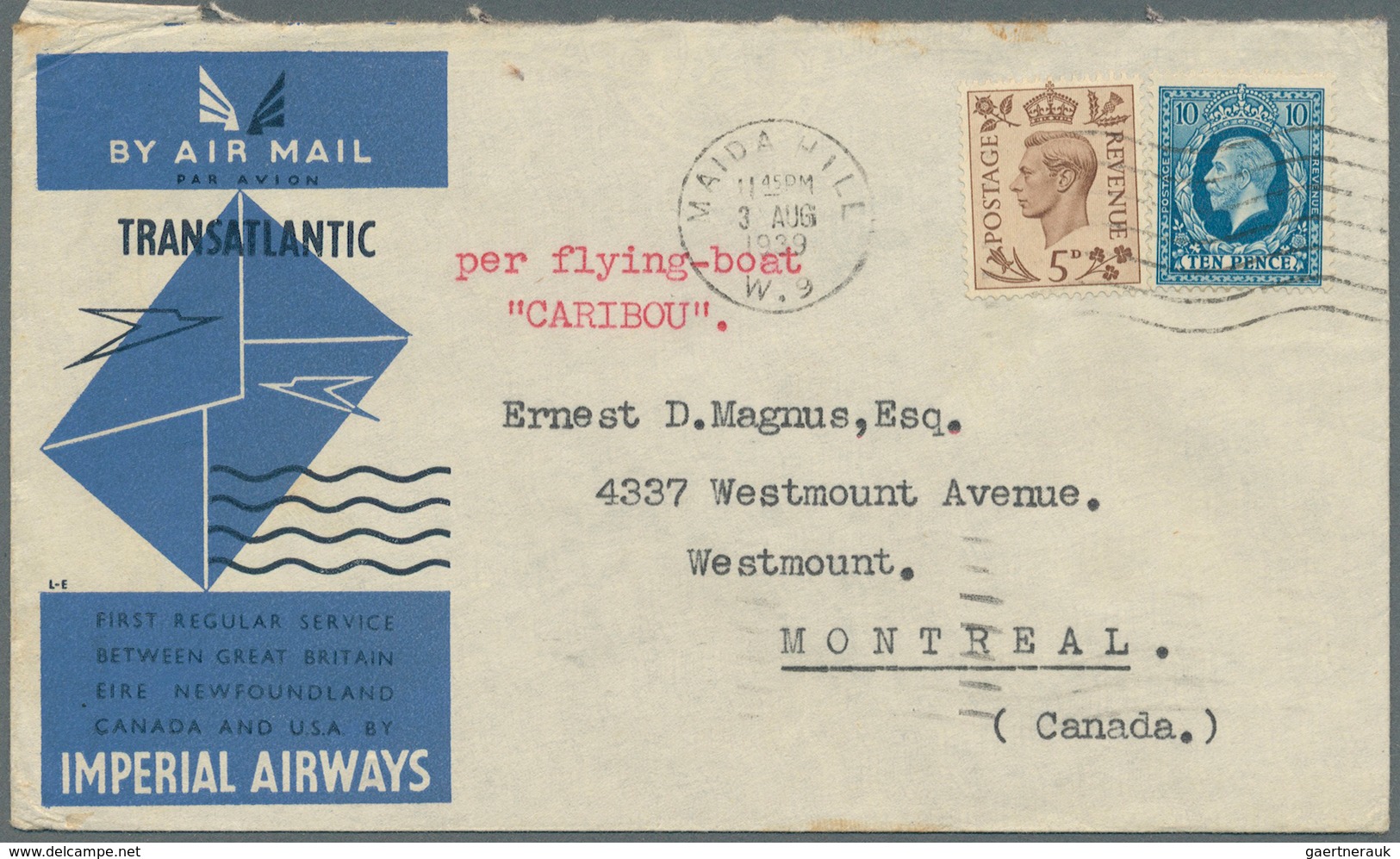 26714 Großbritannien: 1911 From, Attractive Lot Of 49 Items "AIRMAIL", First And Foremost Pre WWII Covers - Autres & Non Classés