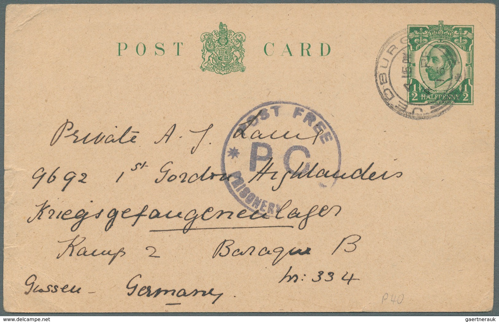 26720 Großbritannien: 1915/1945, 318 POW letters and card from WW 1 and 2 in nice variety of camps with in