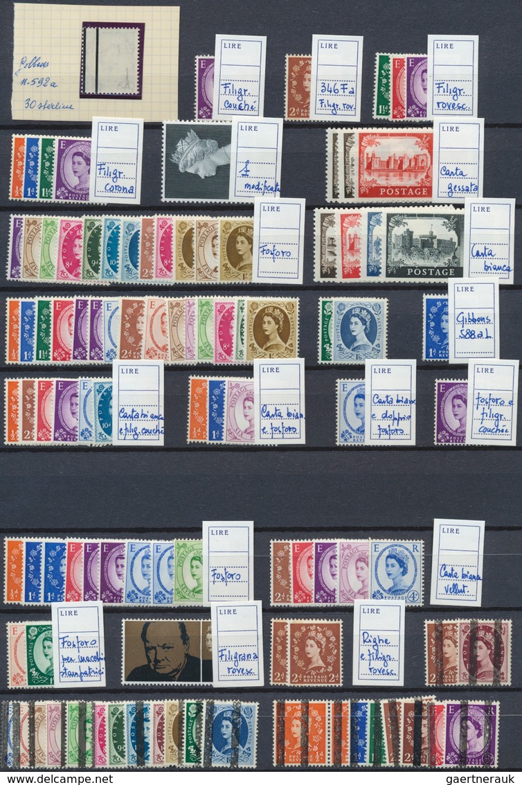 26729 Großbritannien: 1952/1977, Mainly U/m Assortment On Stocksheets, Comprising Especially A Nice Sectio - Autres & Non Classés