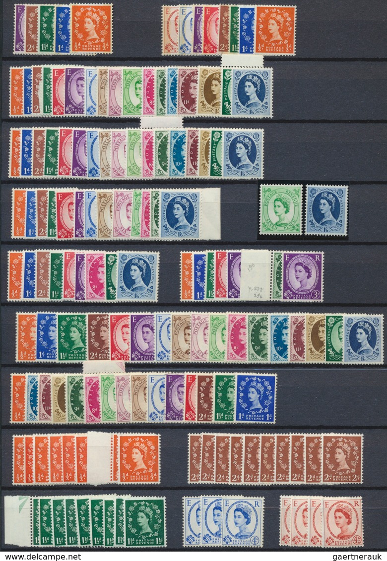 26729 Großbritannien: 1952/1977, Mainly U/m Assortment On Stocksheets, Comprising Especially A Nice Sectio - Autres & Non Classés