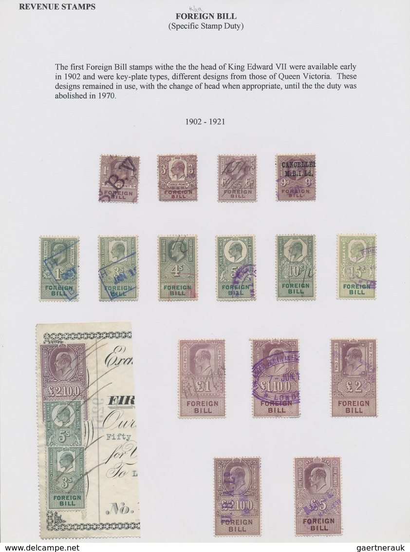 26748 Großbritannien - Stempelmarken: 1860/1970 (ca.), Collection/assortment Of Apprx. 160 Fiscal Stamps, - Fiscale Zegels