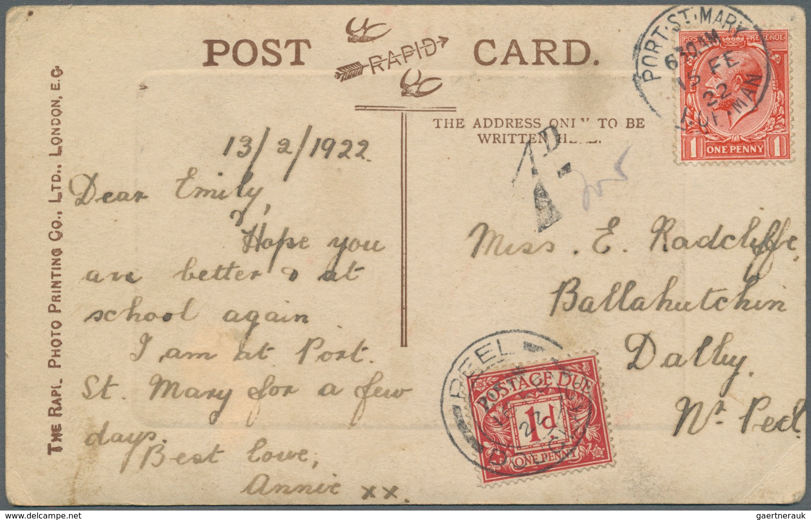 26762 Großbritannien - Isle Of Man: 1852/1937: Very Fine Lot Of 39 Village Postmarks On Envelopes, Picture - Man (Ile De)
