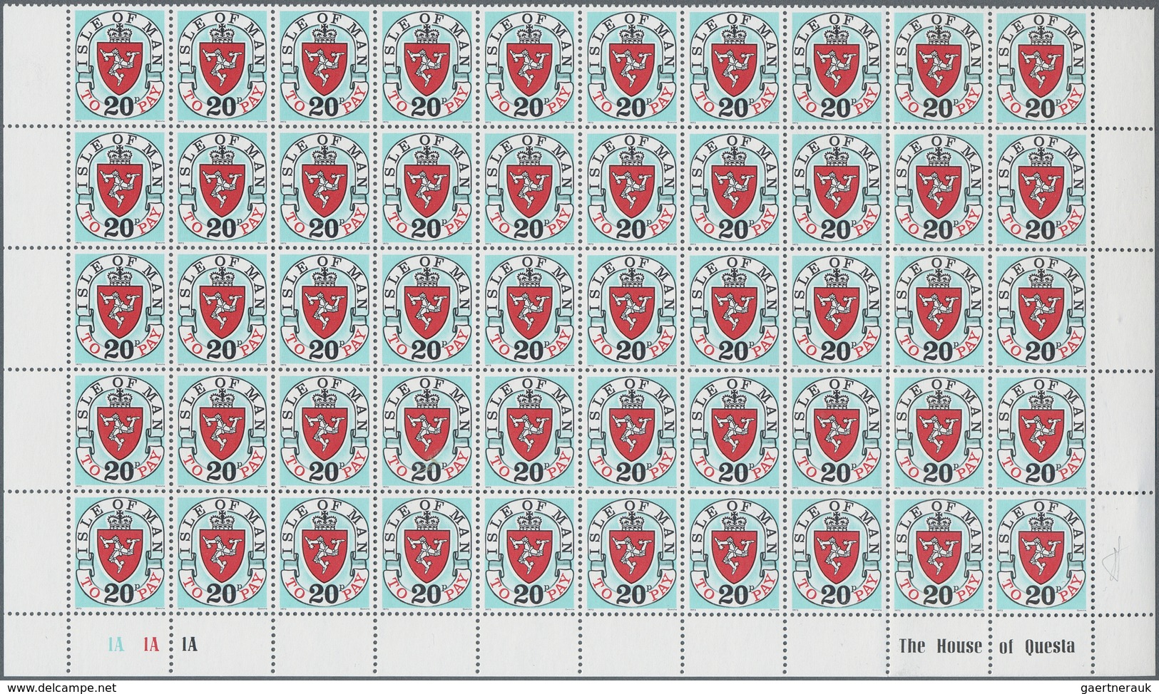 26768 Großbritannien - Isle Of Man - Portomarken: 1973, Coat Of Arms Postage Dues With Imprint '1973' (1st - Autres & Non Classés