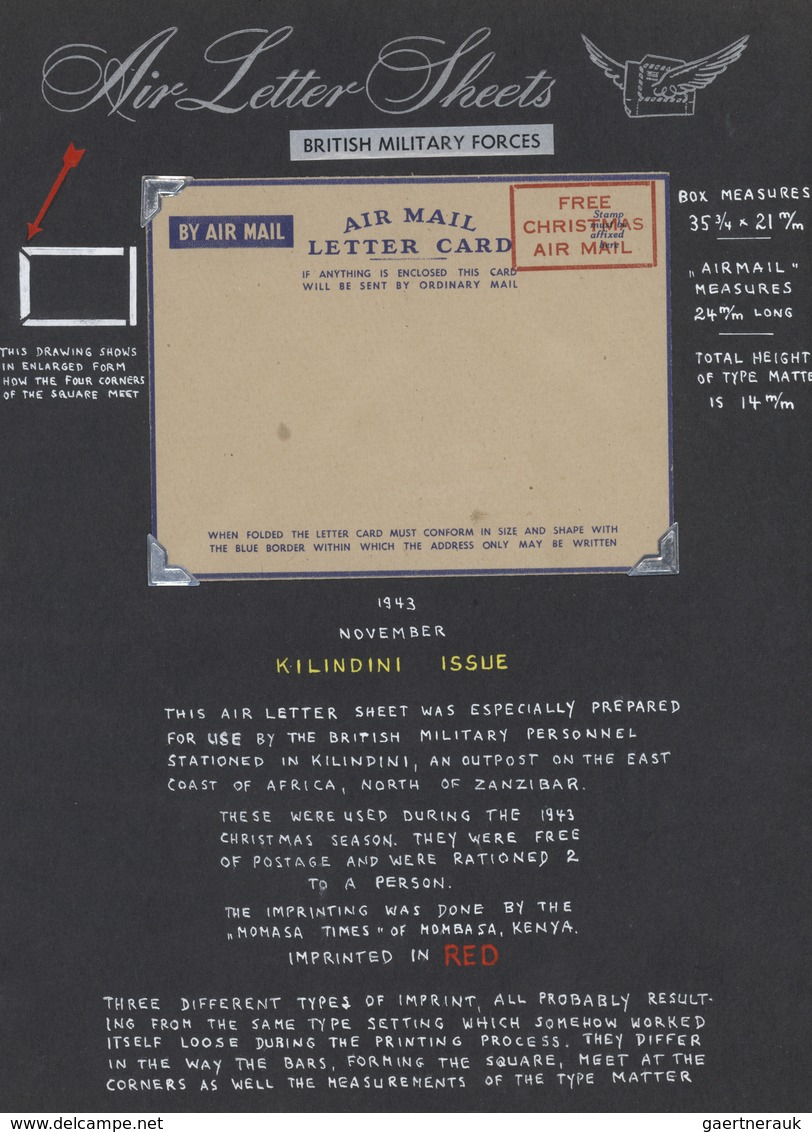 26782 Britische Militärpost II. WK: 1941/1948 - AEROGRAMMES etc. for "BRITISH MILITARY FORCES": Specialize