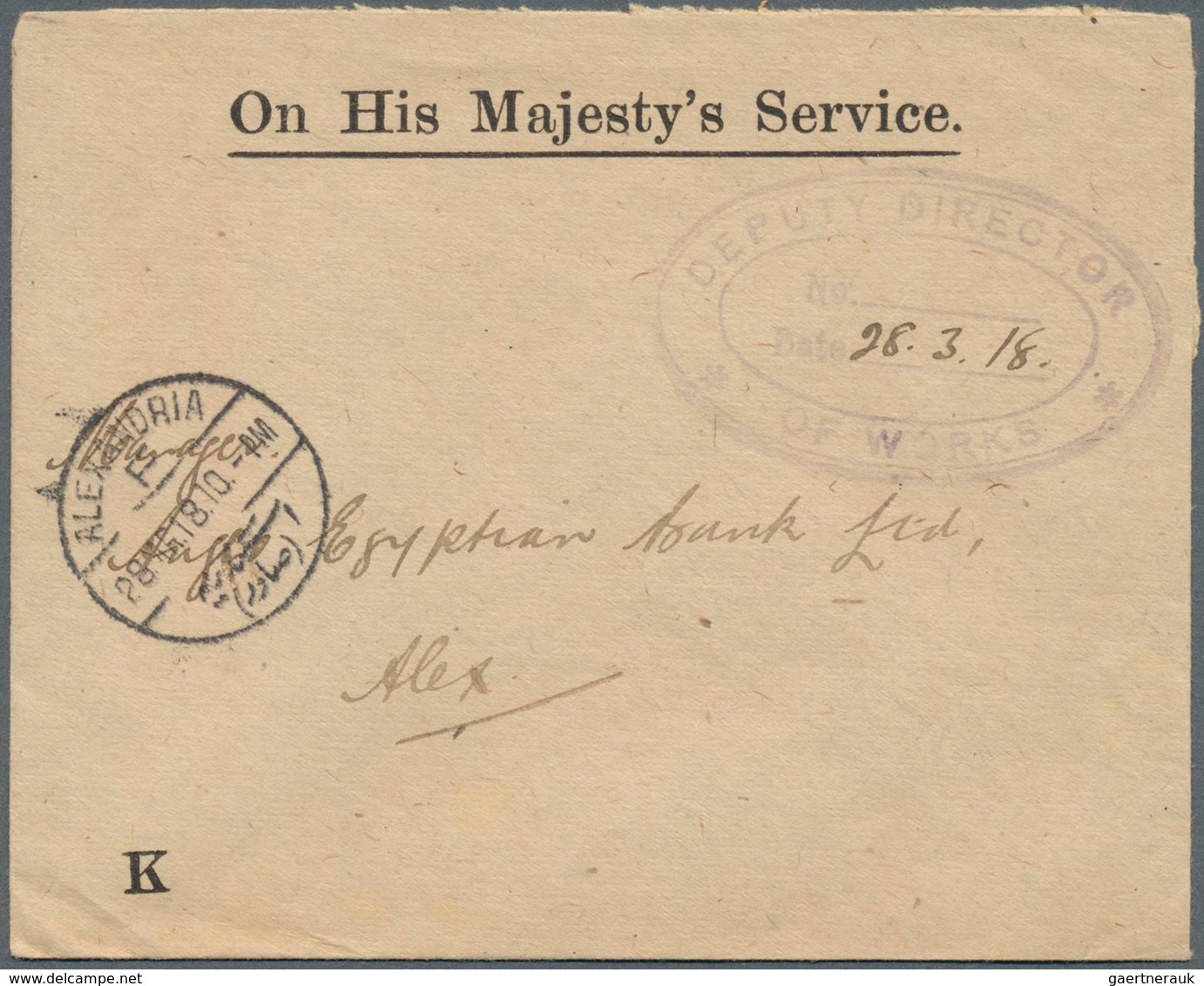 26785 Britische Militärpost In Ägypten: 1916/1917, 39 Covers "On His Majesty's Service" In Near East Mainl - Autres & Non Classés