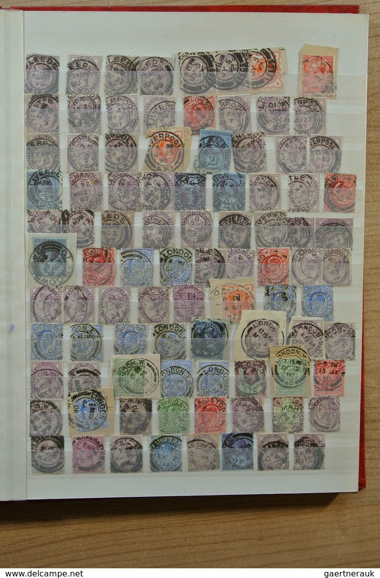 26801 Großbritannien - Stempel: Stockbook With Ca. 1900 Classic Stamps Of Great Britain With Nice Cancels. - Marcophilie