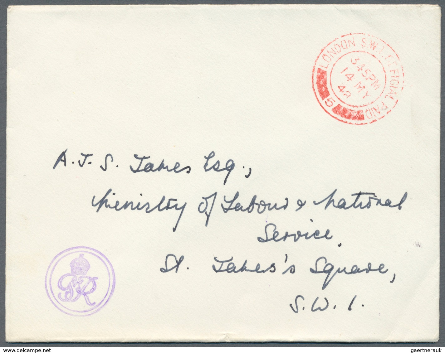 26804 Großbritannien - Besonderheiten: 1903/1991: 36 Letters Only With OFFICIAL PAID Cancellations. - Autres & Non Classés